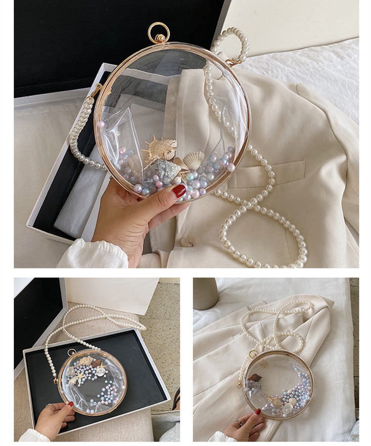 Transparent Small Bag Jelly Net Red Girl Pearl Chain