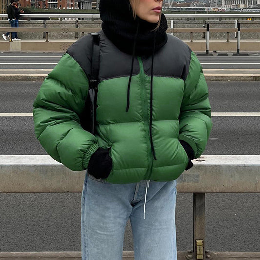 Women's Jacket Tide Contrast Color Cotton Clothing