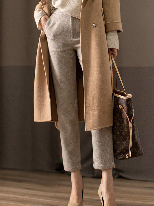 Woollen Straight Leg Suit Harlan High Waisted Pants