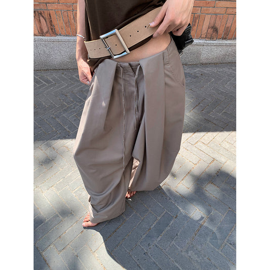 Chic Pleated Wide-leg Pants For Women Summer Style Relaxed Fit
