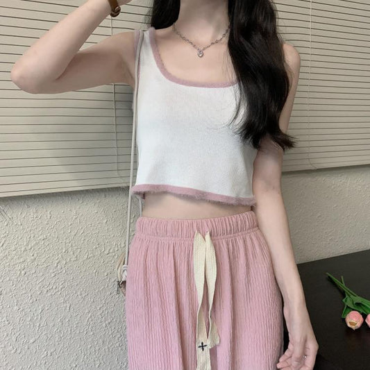 Women's Color-Block Vest For Petite Figures Women's U-Neck