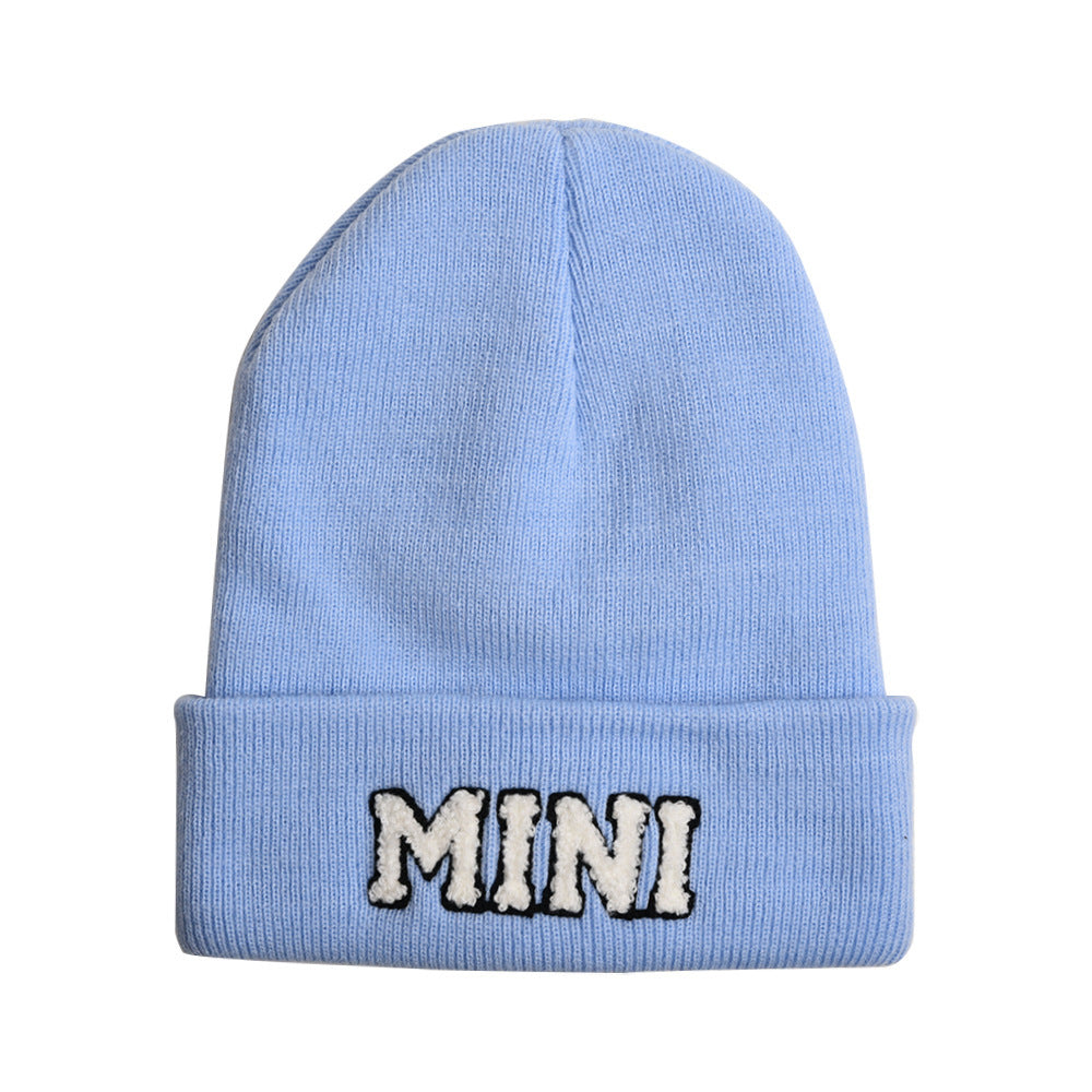 The New Mama Letter Embroidery Wool Hat Solid Color Warm