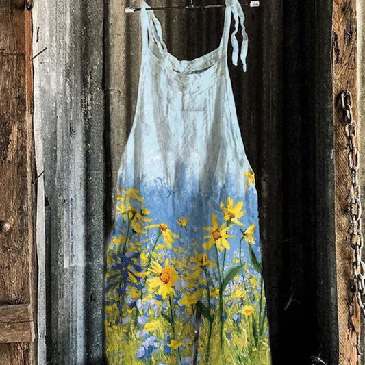 Printed Retro Wide-leg Women's Jumpsuit