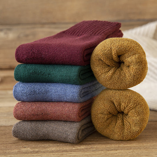 Solid - Color Loop In - Tube Imitation Rabbit - Wool Socks