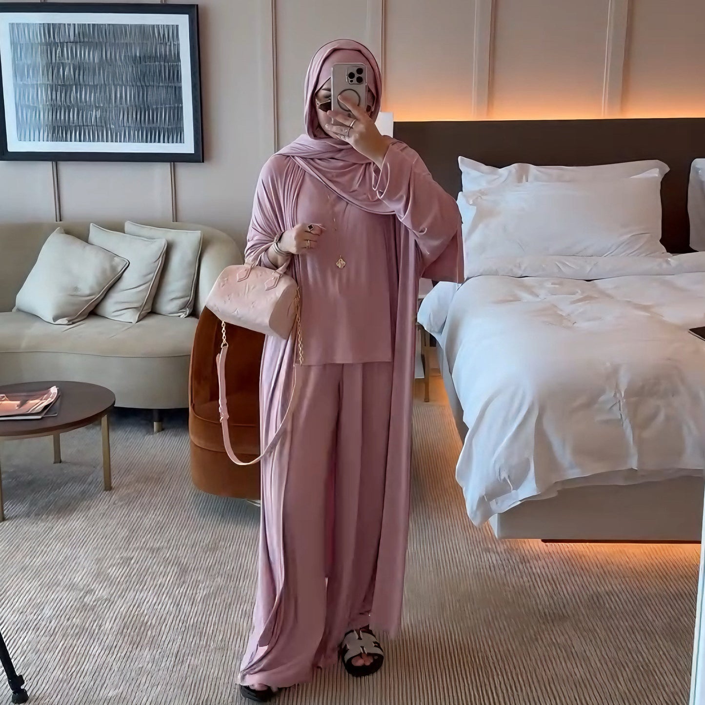Women's Solid Color Casual Three-Piece Set