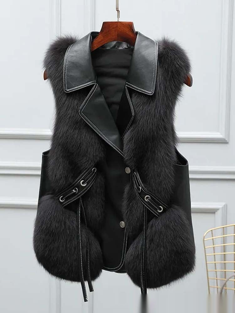 Fur Vests Coat Short Fox Vest