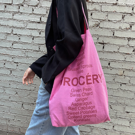 Sweet And Simple English Portable Shoulder Bag With Large Capacity
