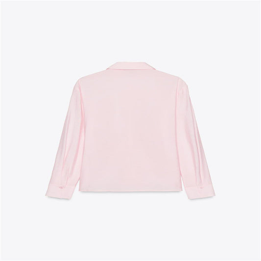 European And American Style Solid Color Bow Tie Vertical Shirt