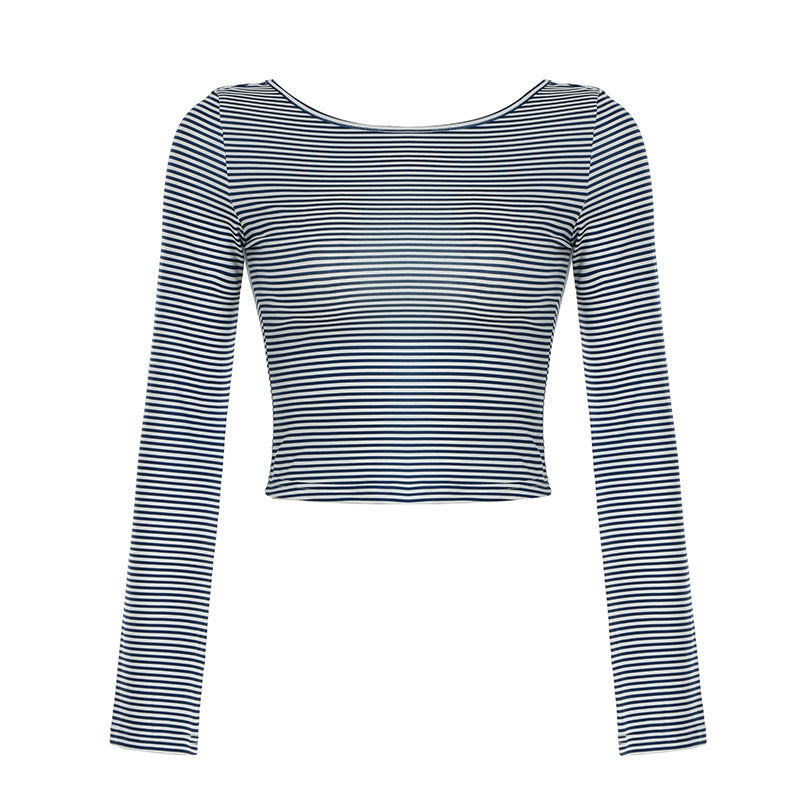 Skrå Skulderstriber Letvægts Slim-fit Langærmet Casual Top