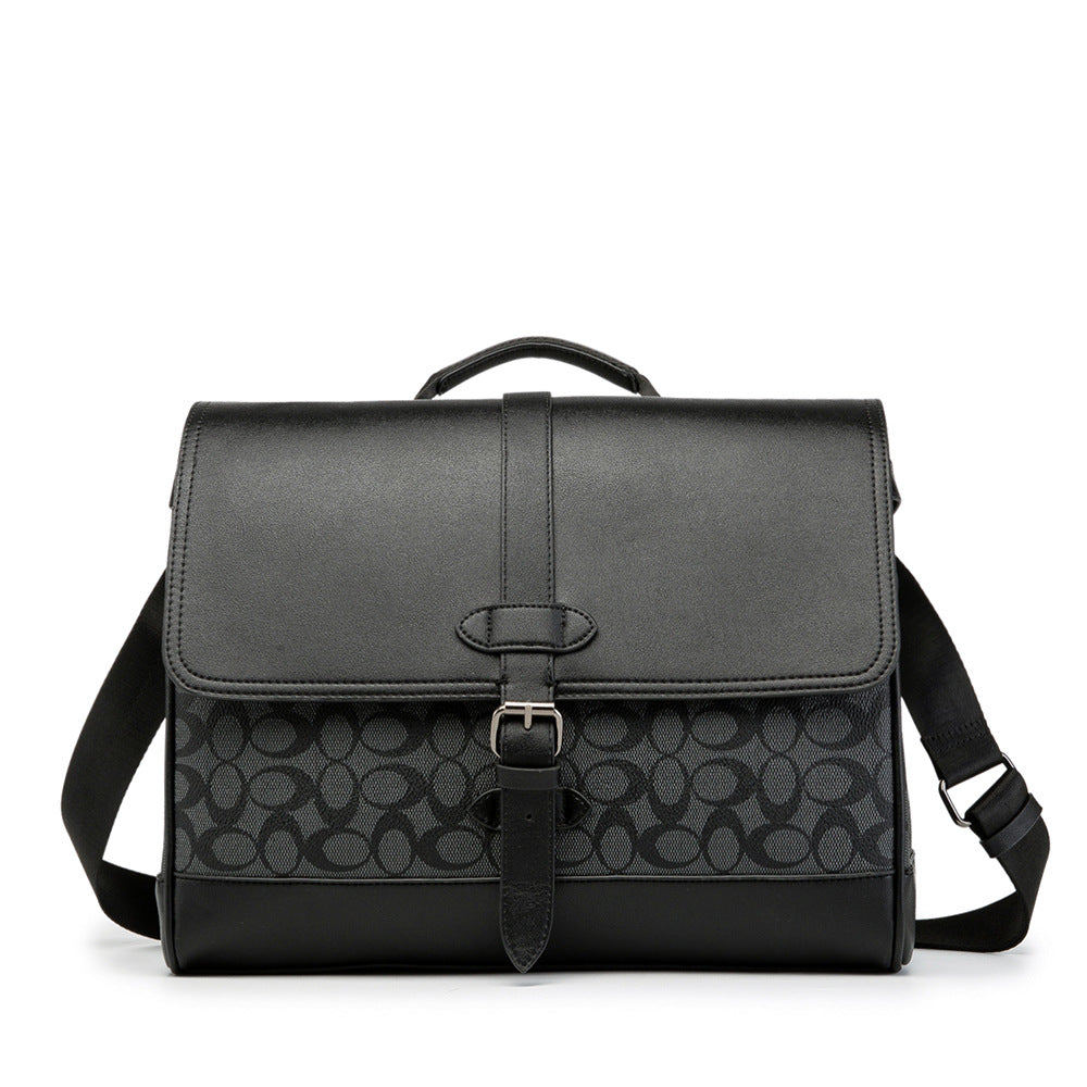 Teslanqi New Men's Messenger Bag Men's One-shoulder Hand Backpack Casual Plaid Large Bag