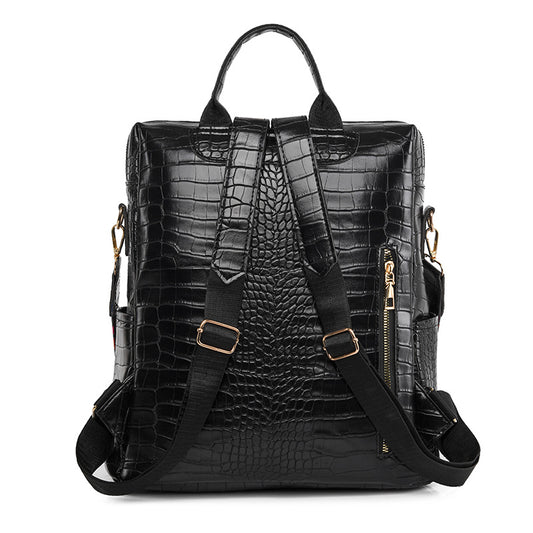 Backpack Female PU Soft Leather Women Leisure Backpack Simple Everything Large Capacity Bag