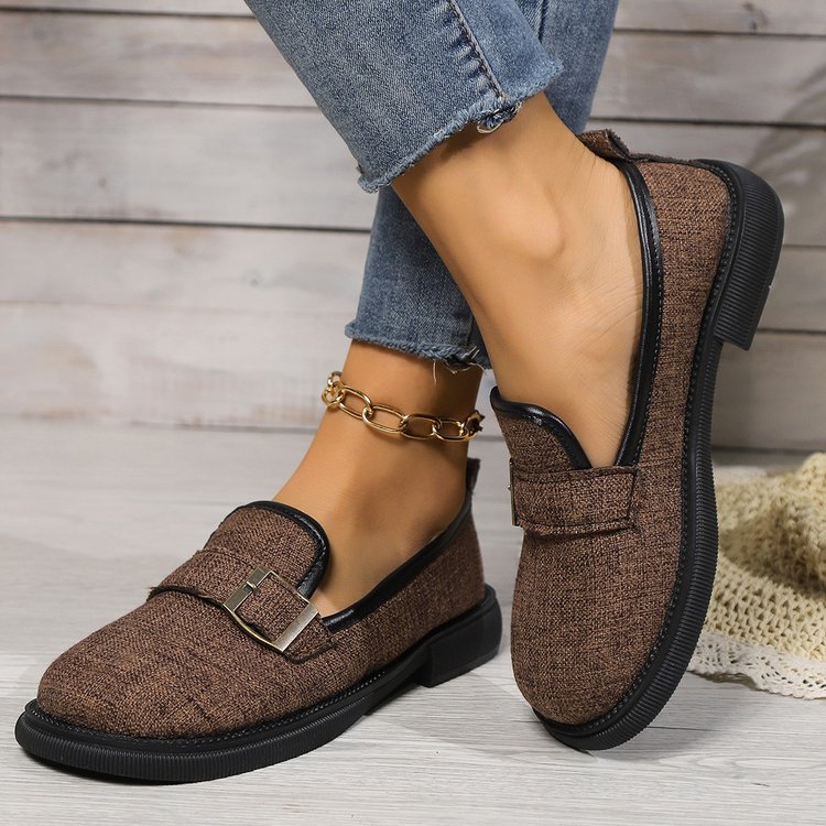 Women's Simple Round Toe Flat Bottom Casual Shallow Mouth Pumps