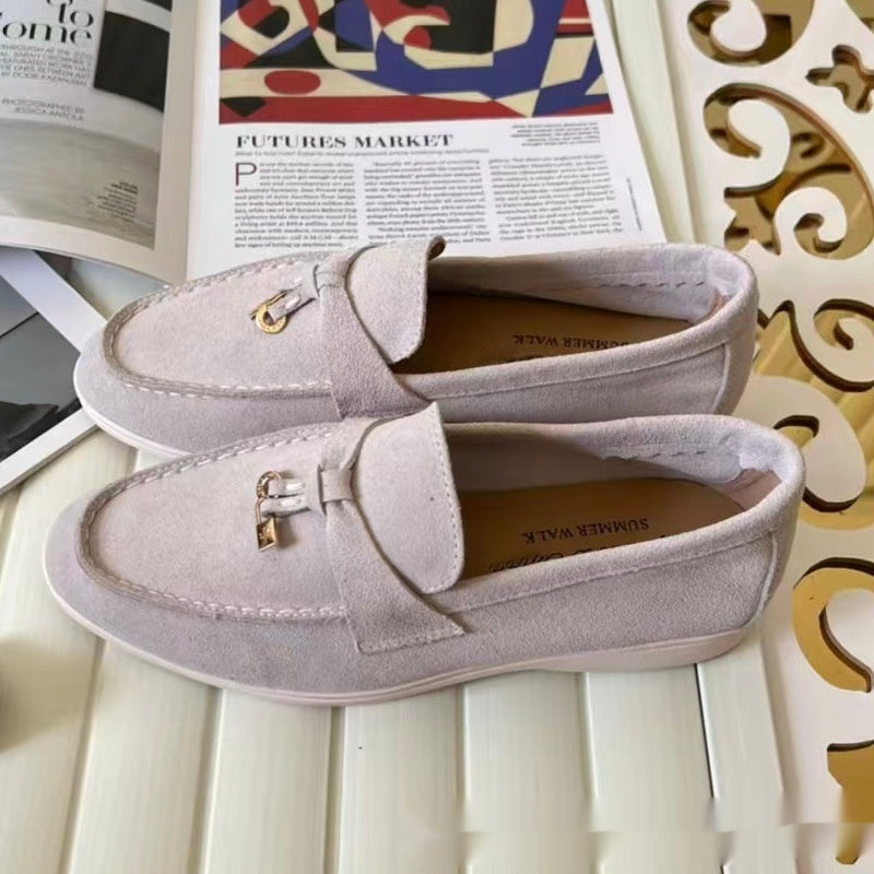 Womens Loafers Spring Summer Flat-Heel British-Style Plus-Size Shoes