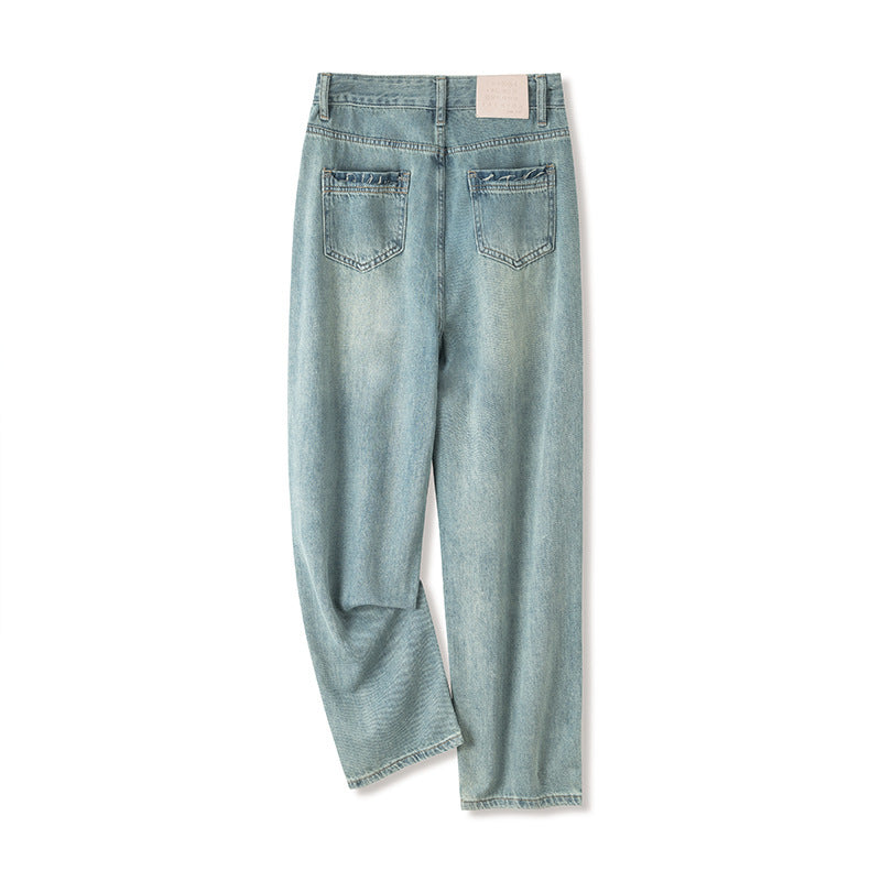 Ladies New Cropped High Waist Baggy Pants
