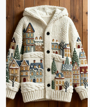 Women's Casual Printed Cardigan Loose Fitting Long Coat