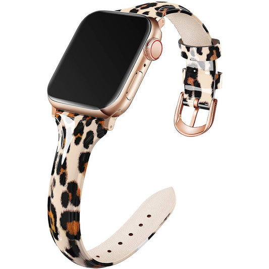 Compatible With , Suitable For Watch 6se Strap Watch Small Waist Glossy Patent Leather Iwatch Leather Strap
