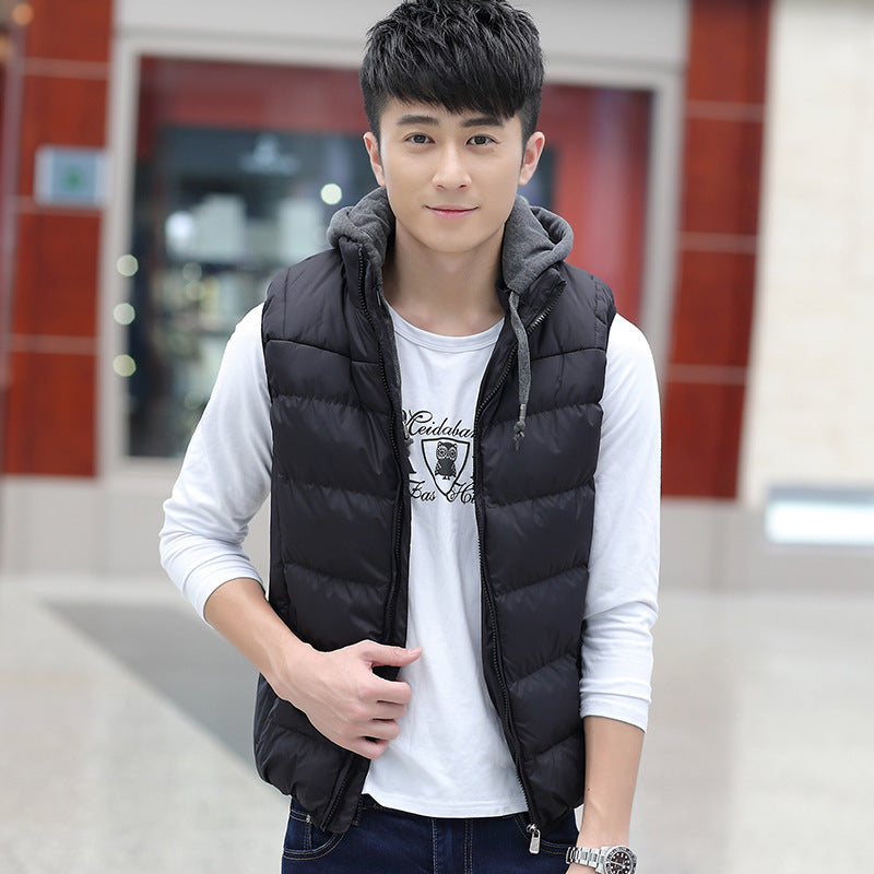 Men and women slim thick hooded waistcoat