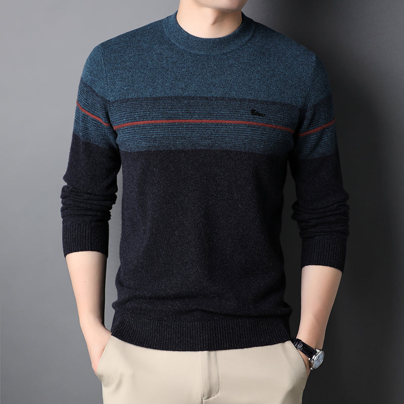 Men's Pure Wool Sweater Crewneck Knitted Sweater