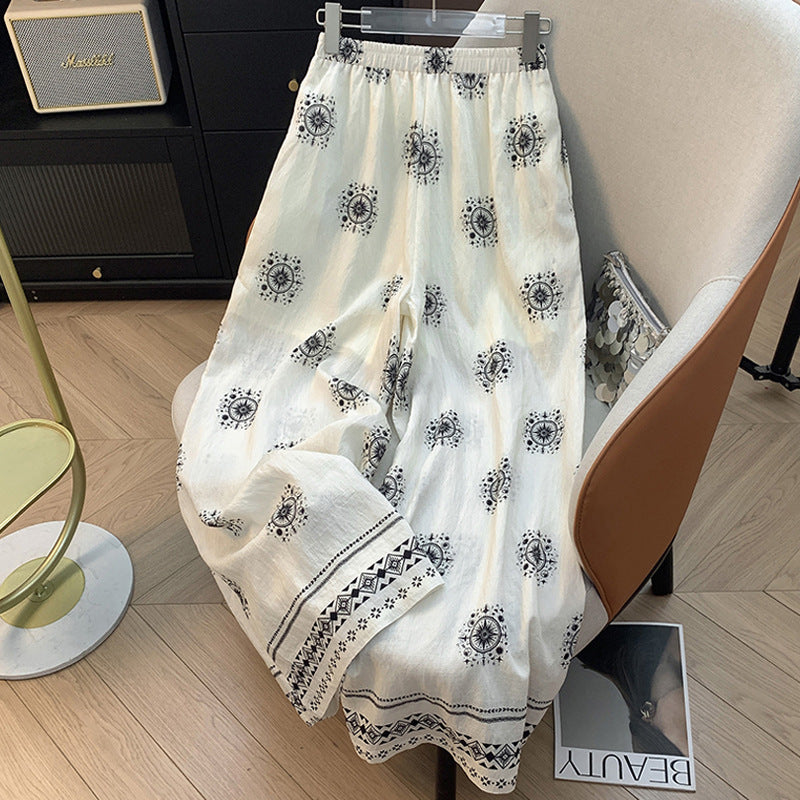 Bohemian-style Linen Wide-leg Pants For Women Perfect For Summer