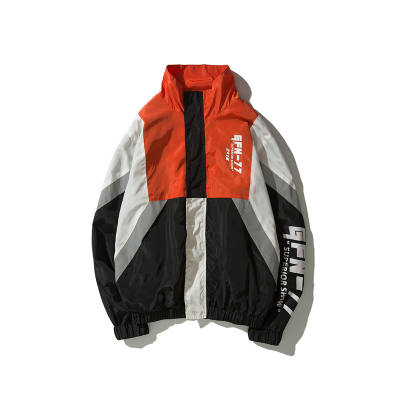 Contrast stitching loose windbreaker
