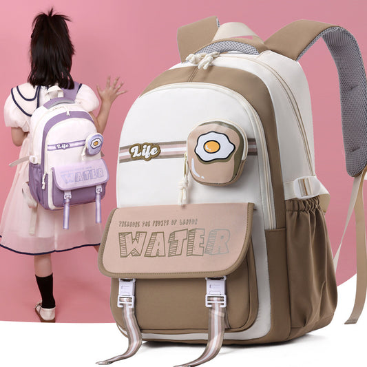 Casual And Lightweight Elementary And Middle School Student Schoolbags Burden Reduction