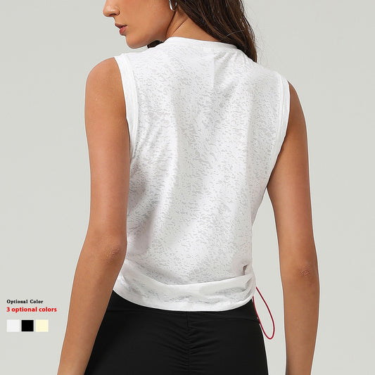 New Jacquard Sports Vest For Women Sleeveless Blouse Breathable