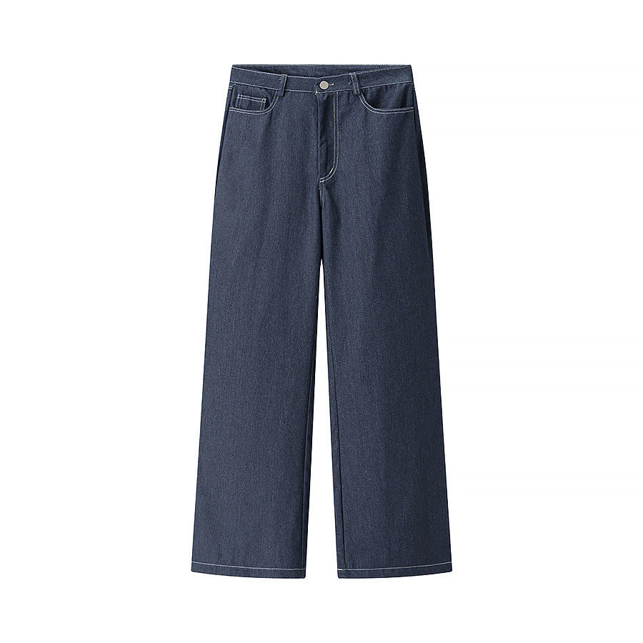 Women's Fashion Casual Round-neck Top High-waist Solid Color Pants Suit