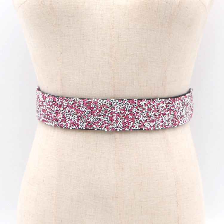 Handmade Rhinestone Inlaid Elastic Girdle