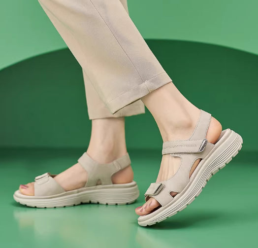 Leather Sandals Light Sports Women's Summer All-match Velcro Platform Shoes