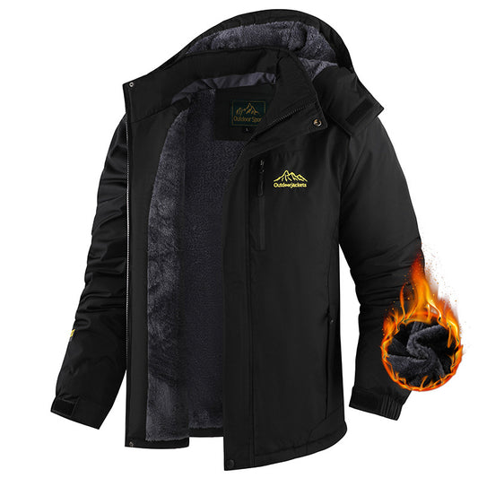 Men's Fleece Lined Padded Warm Keeping Shell Jacket