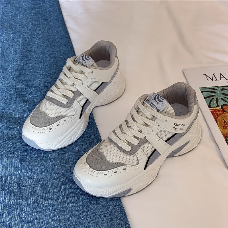 Breathable Color Matching Platform Casual Sports Daddy Shoes