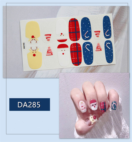 Full Nail Polish Film Net Red Stickers Christmas