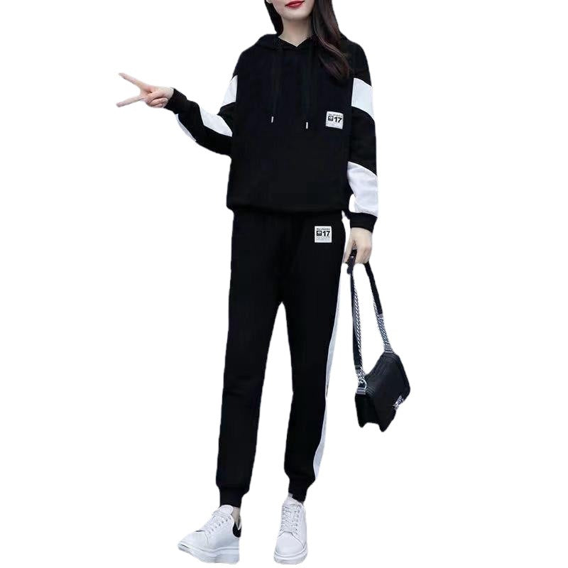 Womens Loose Plus-Size Fashionable Sportswear Set