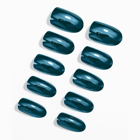 Removable Wear Armor Finished Aurora Nail Tip Deep Blue Color