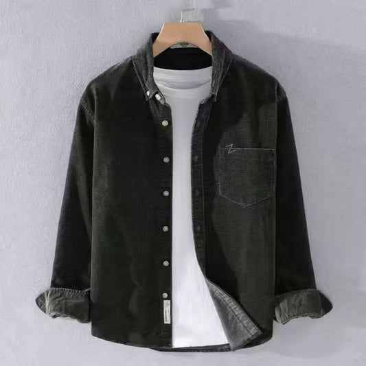 Men's Loose American Retro Corduroy Shirt
