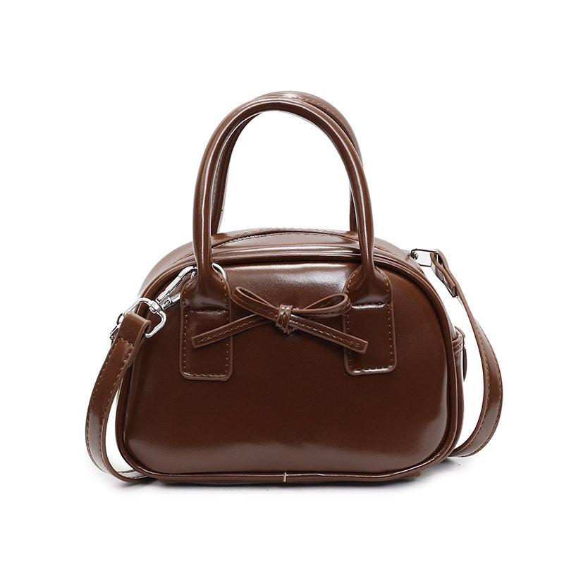 Cross-border Hot Sale Advanced Texture Oil Wax Leather Hand Carrying Bowling Bag