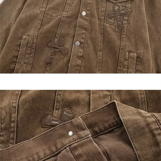 Embroidery Trend Loose Bf Street Versatile Denim Jacket