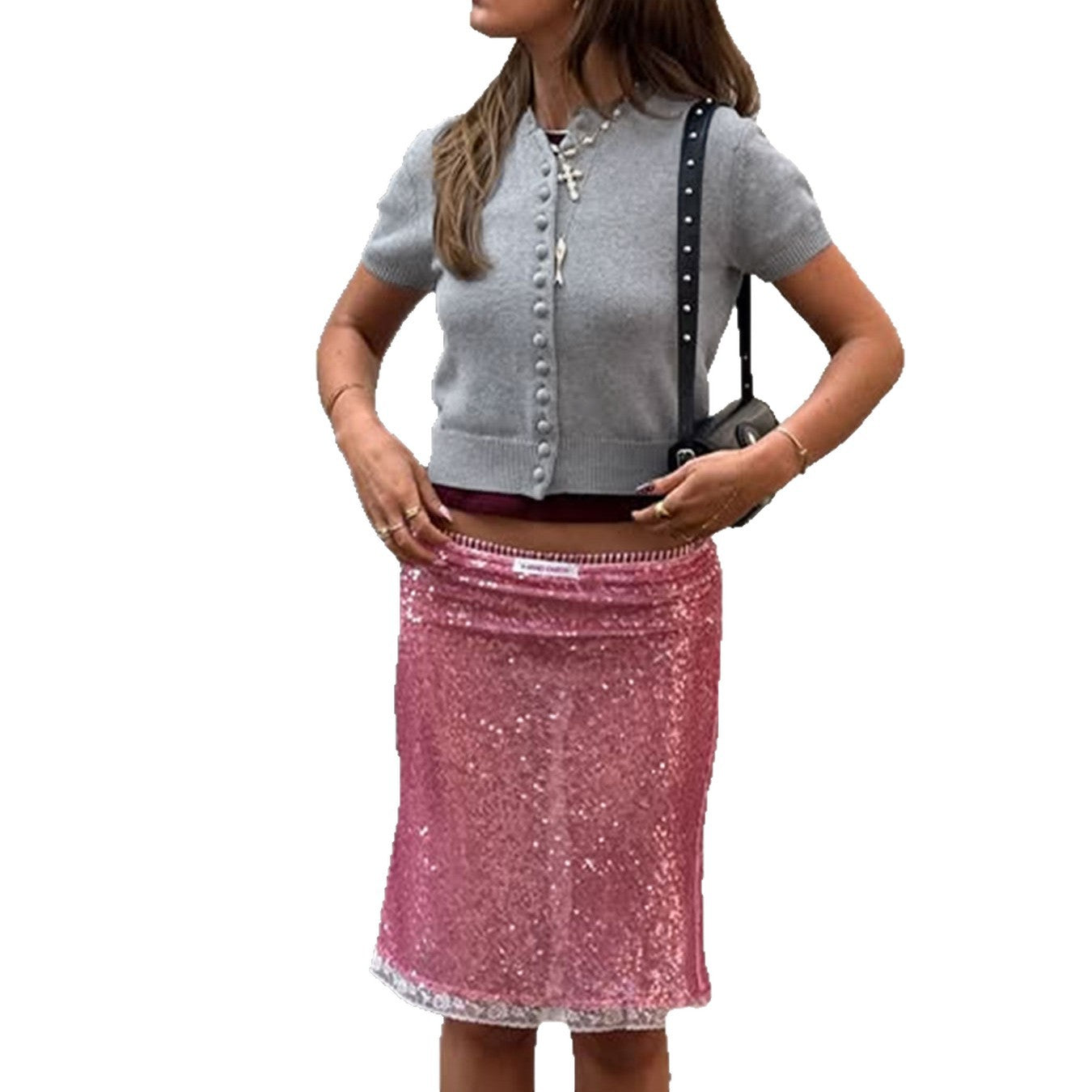 Womens Slim-fit Lightweight Short-sleeve Cardigan