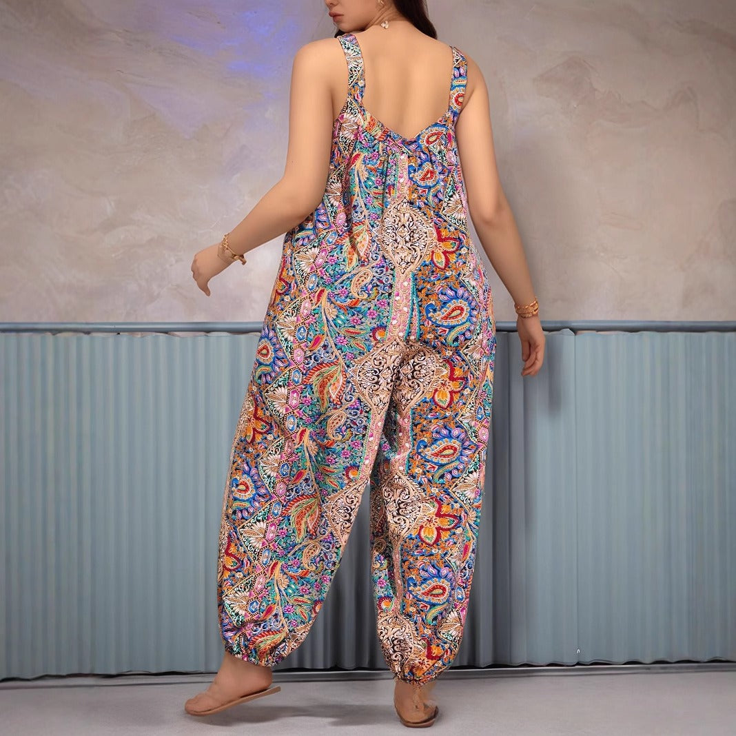 Plus-size Women's High-waisted Fashionable Jumpsuit