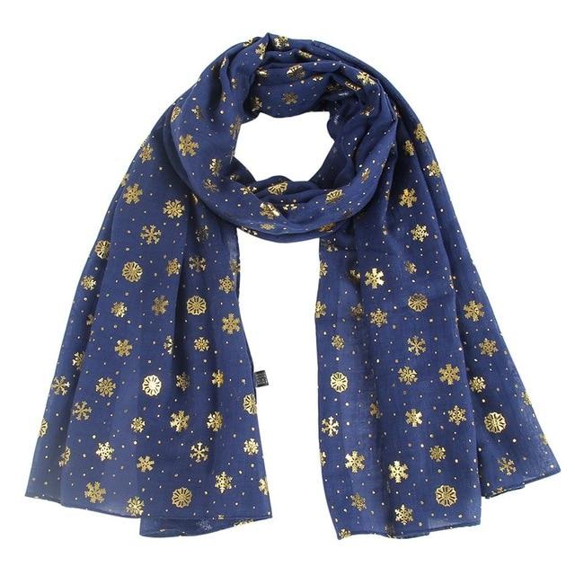 Christmas bronzing cotton and linen scarf