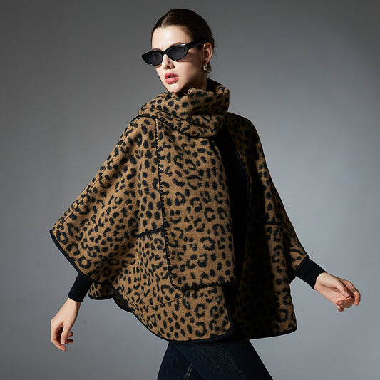 Tørklæde med leopardprint Dobbeltanvendelig sjal