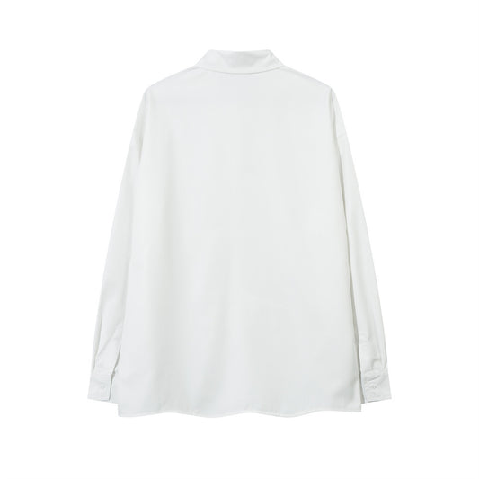 Irregular Pleated Long-sleeved Shirt For Men, Handsome And Loose