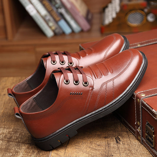 Men's Height Increasing Insole Genuine Leather Business Casual Leather Shoes