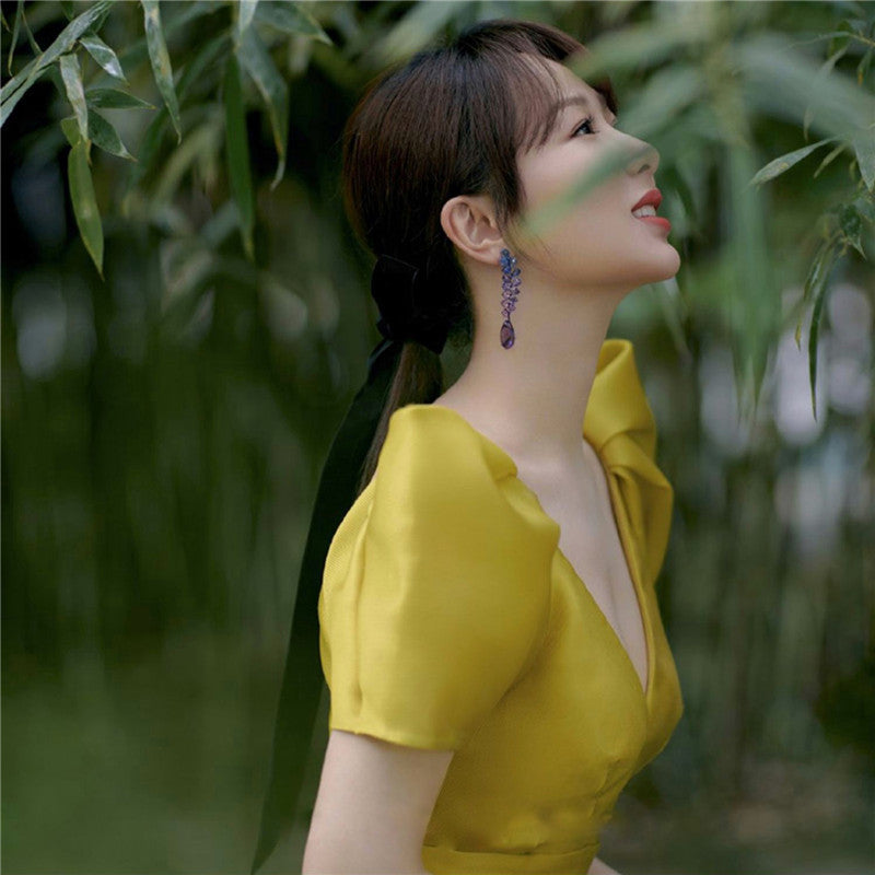 Ribbon double-sided velvet bow hair rope women