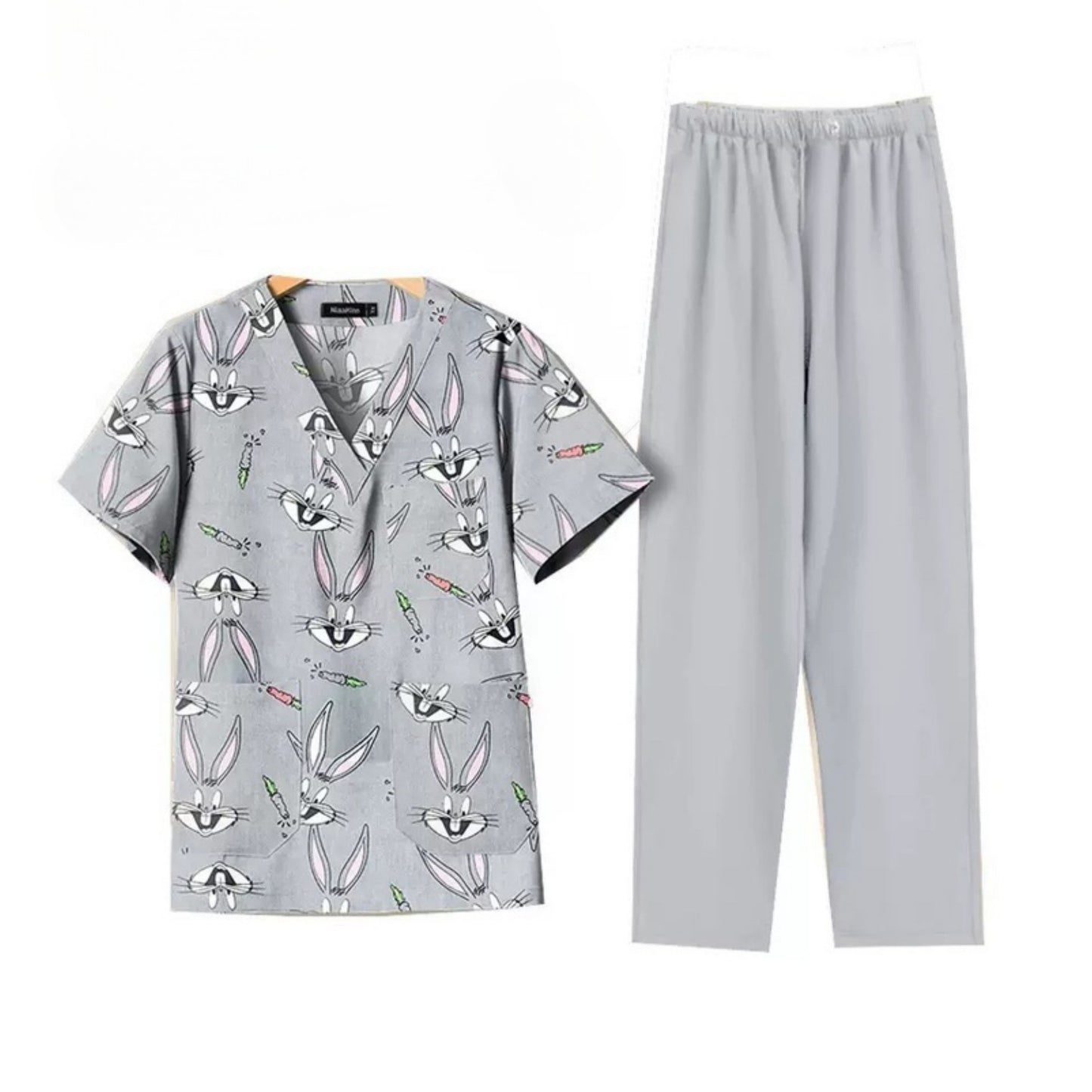 Bestselling Cartoon-print Nurse Uniform Womens Top And Pants