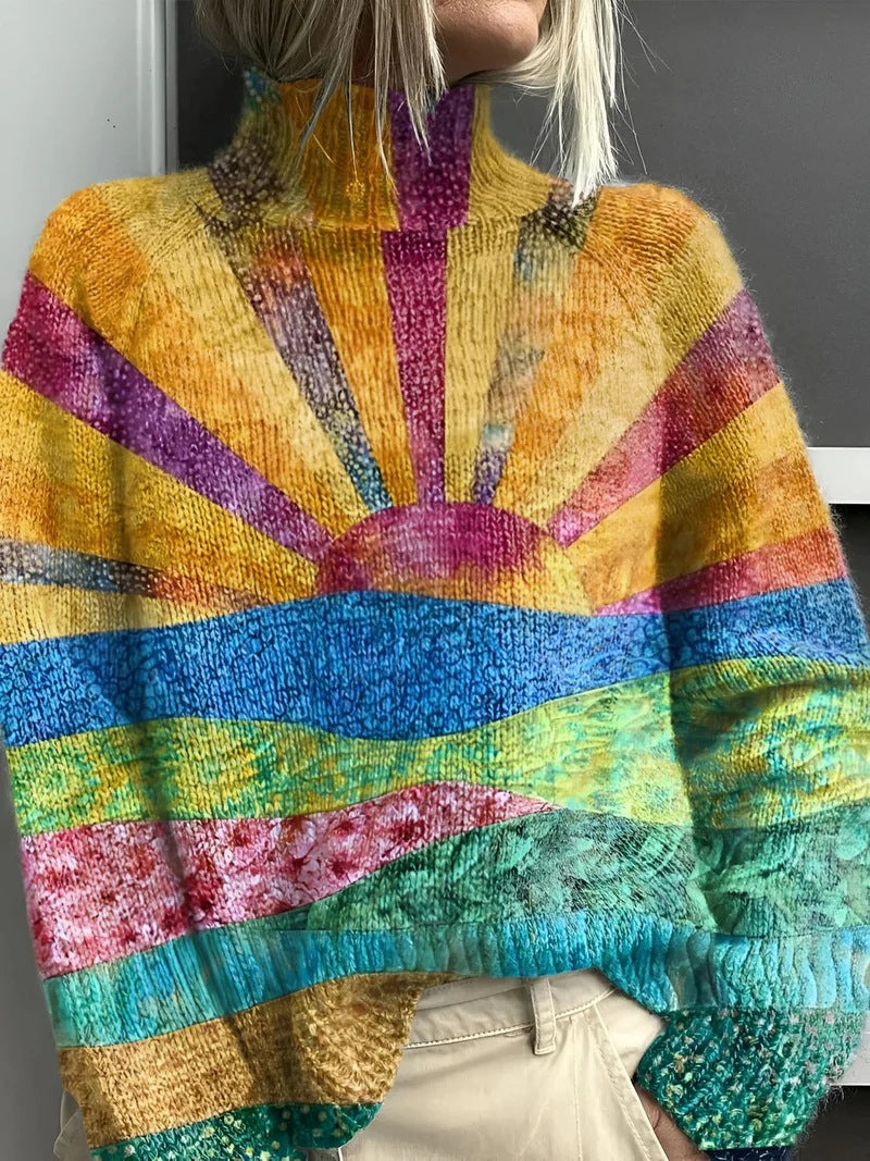 Women's Casual Turtleneck Bedford Cord Sweater