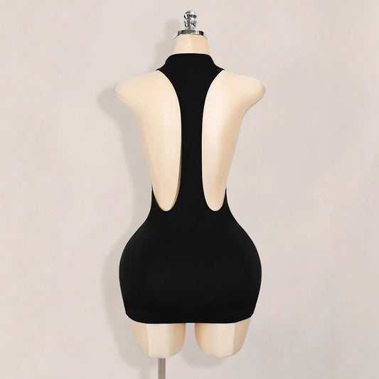 Sheer Low-cut Backless Hip-hugging Dress