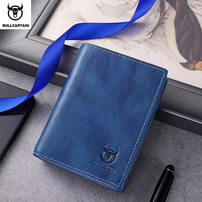 New 100% Leather Men'S Wallet High Quality Product Leather Men'S Wallet Multifunctional Card Slot Short Wallet QB017