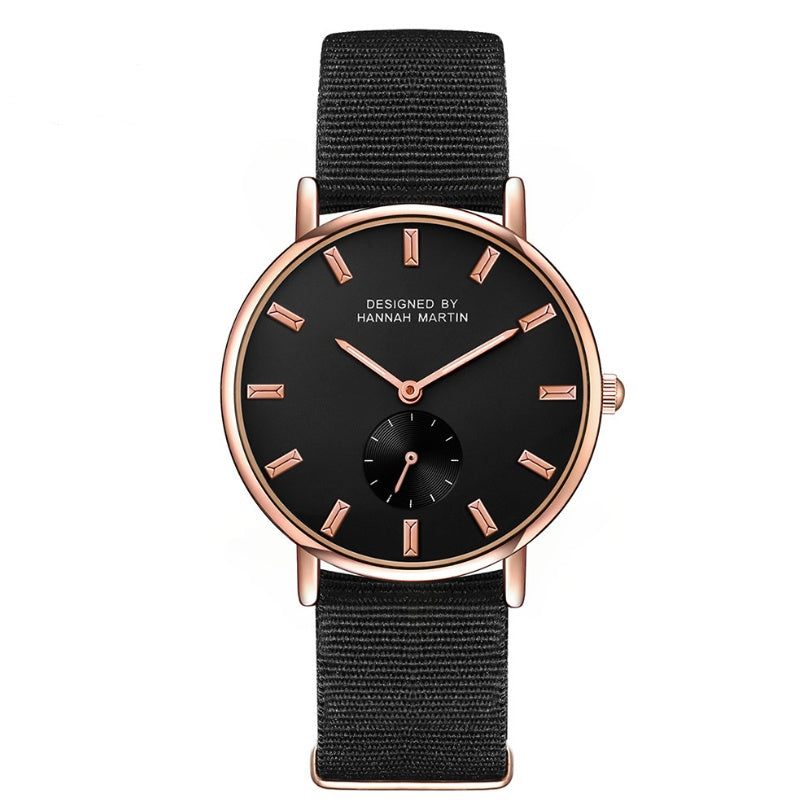 Hannah Martin Hannah Martin 2138 Women's Quartz Watch Small Seconds Simple Women's Watch Belt Nylon Strap