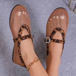 Round Head Rhinestone Buckle Mesh Hollow Out Women's Buckle